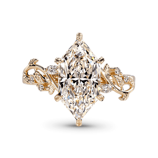Gnoce Organic Vine Marquise-Cut Moissanite Engagement Ring_1