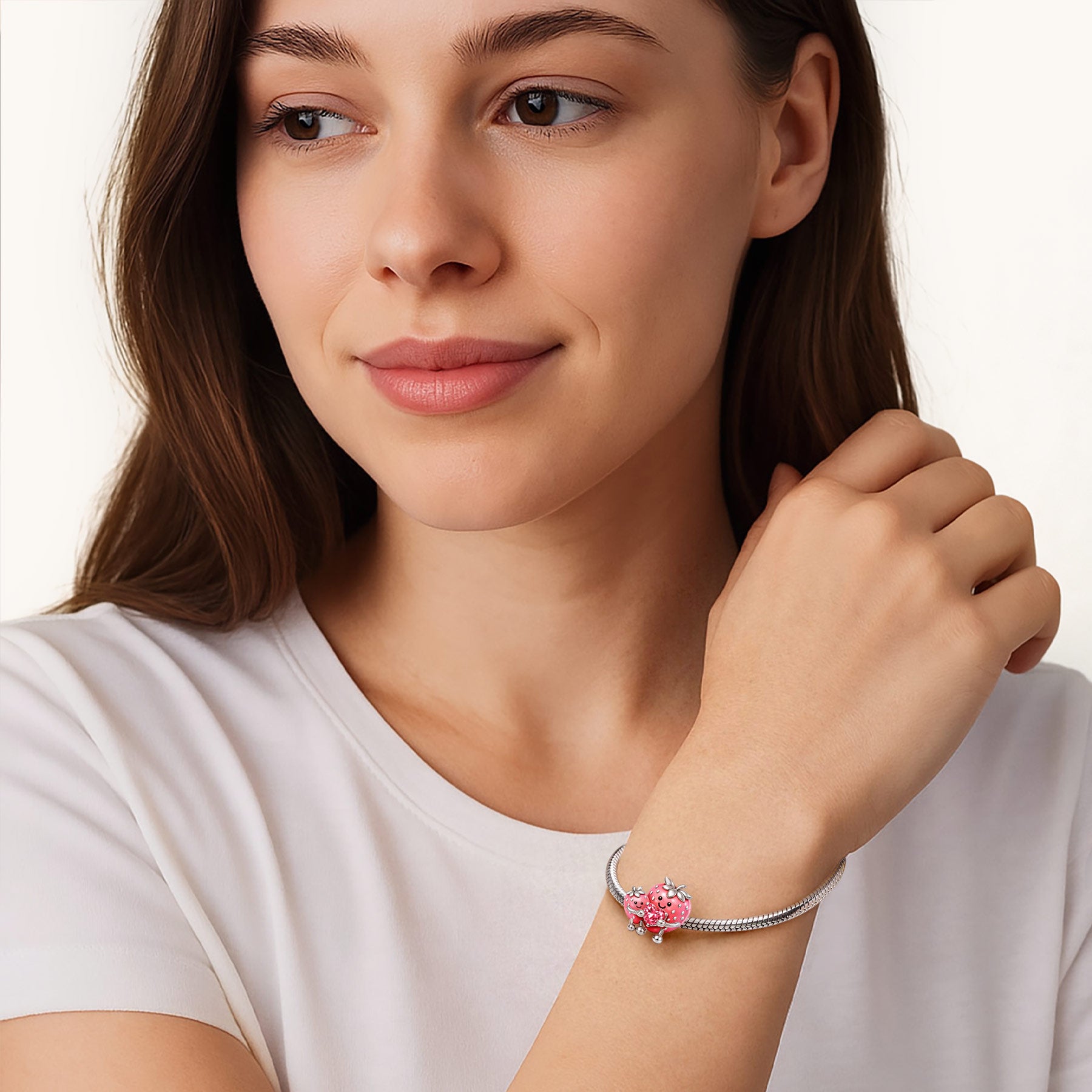 Gnoce Strawberry Mom Embrace Birthstone Charm_4