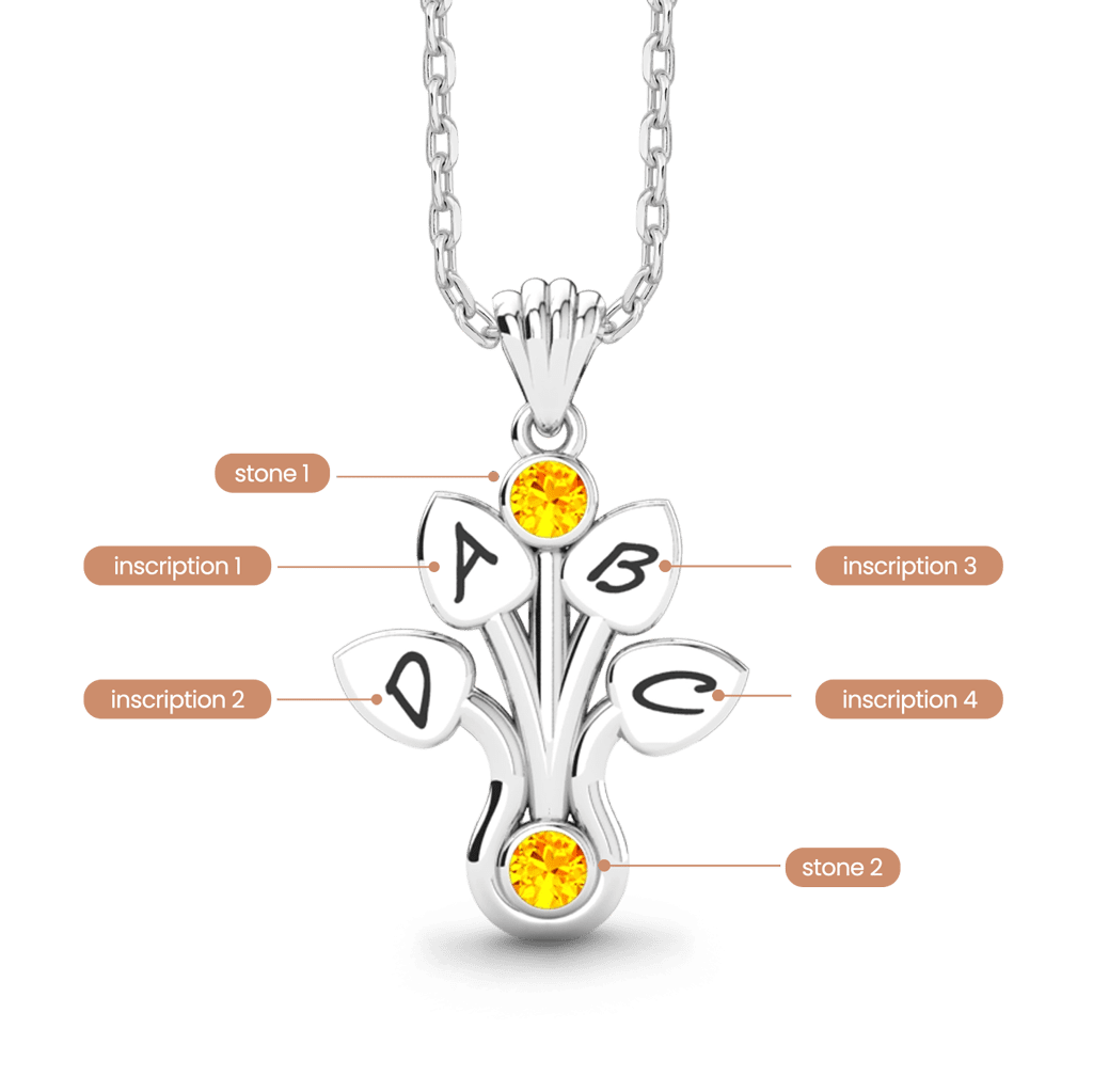 Gnoce Personalized Multi-letter Family Flower Necklace for Women_3