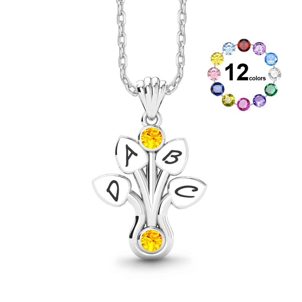 Gnoce Personalized Multi-letter Family Flower Necklace for Women_1