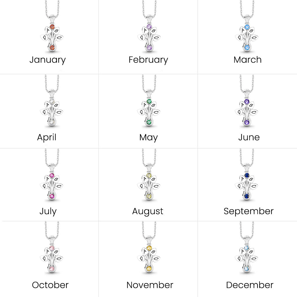 Gnoce Personalized Multi-letter Family Flower Necklace for Women_5