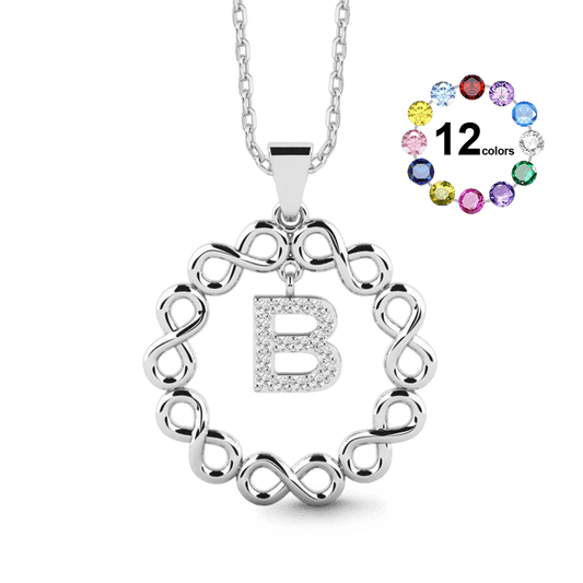 Gnoce Custom Infinity Necklace with Initial or Lucky Number_1