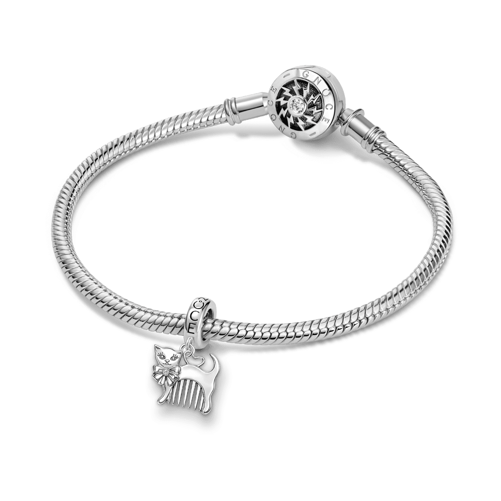 Gnoce Cat with Comb Pendant Dangle Charm_3
