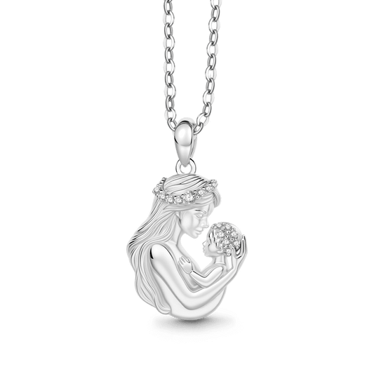 Gnoce Mother Embraces Baby Pendant Necklace_1