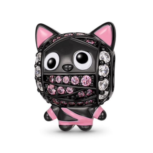 Gnoce Cute Cat Mummy Charms Platinum-plated Silver Blend_1