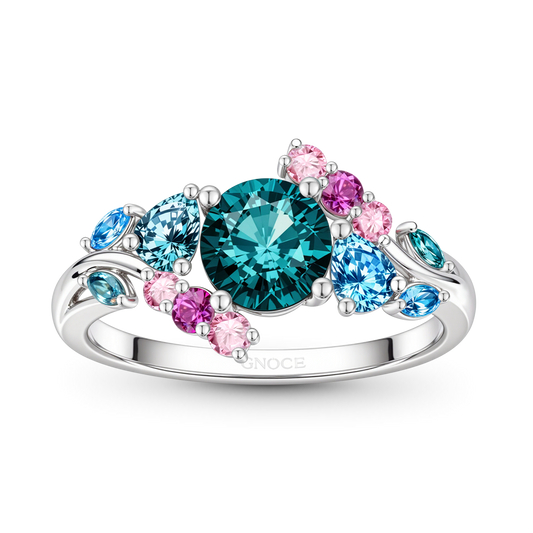 Gnoce Floral Cluster Round- Cut Engagement Ring_1