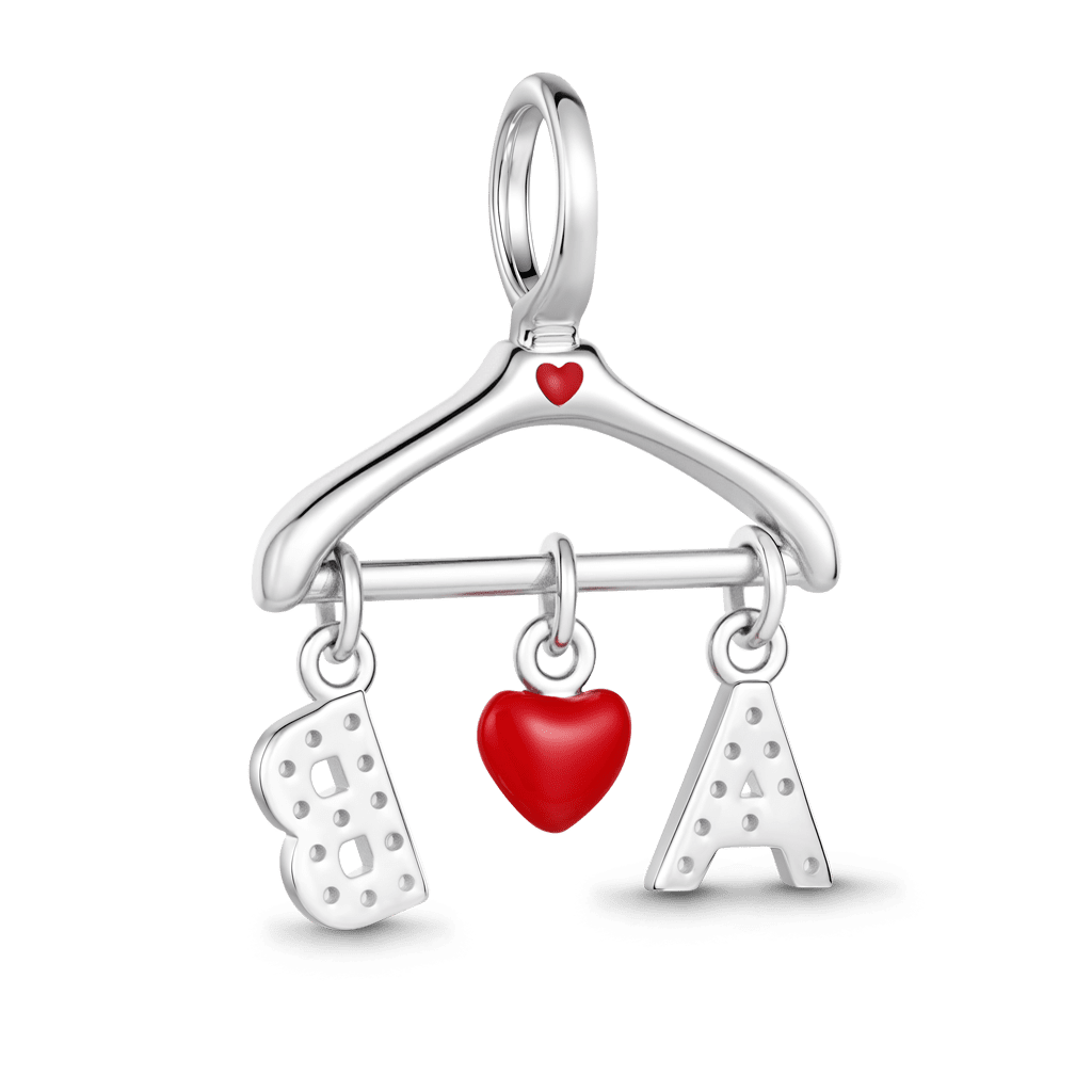 Gnoce Clothes Rack  Customized Initial Charm Platinum-plated Silver Blend_6