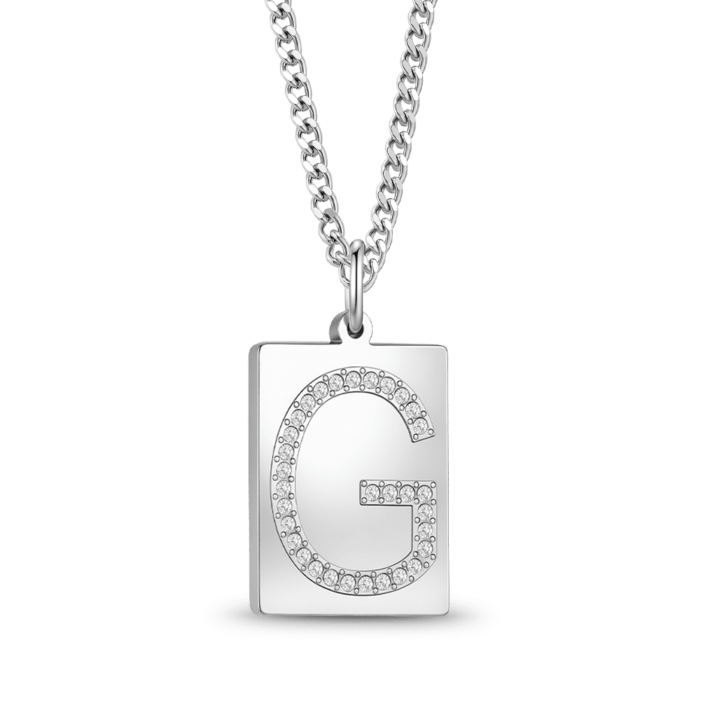 Gnoce Simple Initial Block Necklace_2