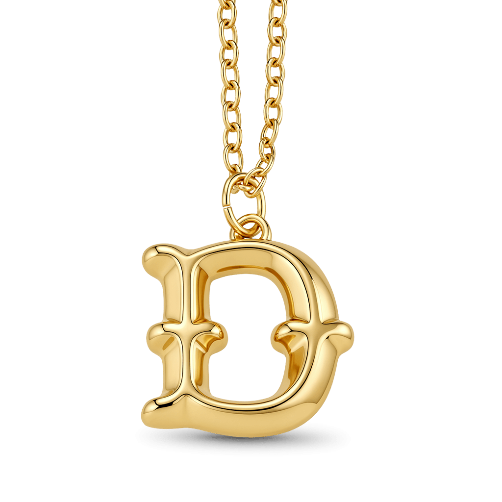Gnoce Simple Personality Initial Letters Necklace_2