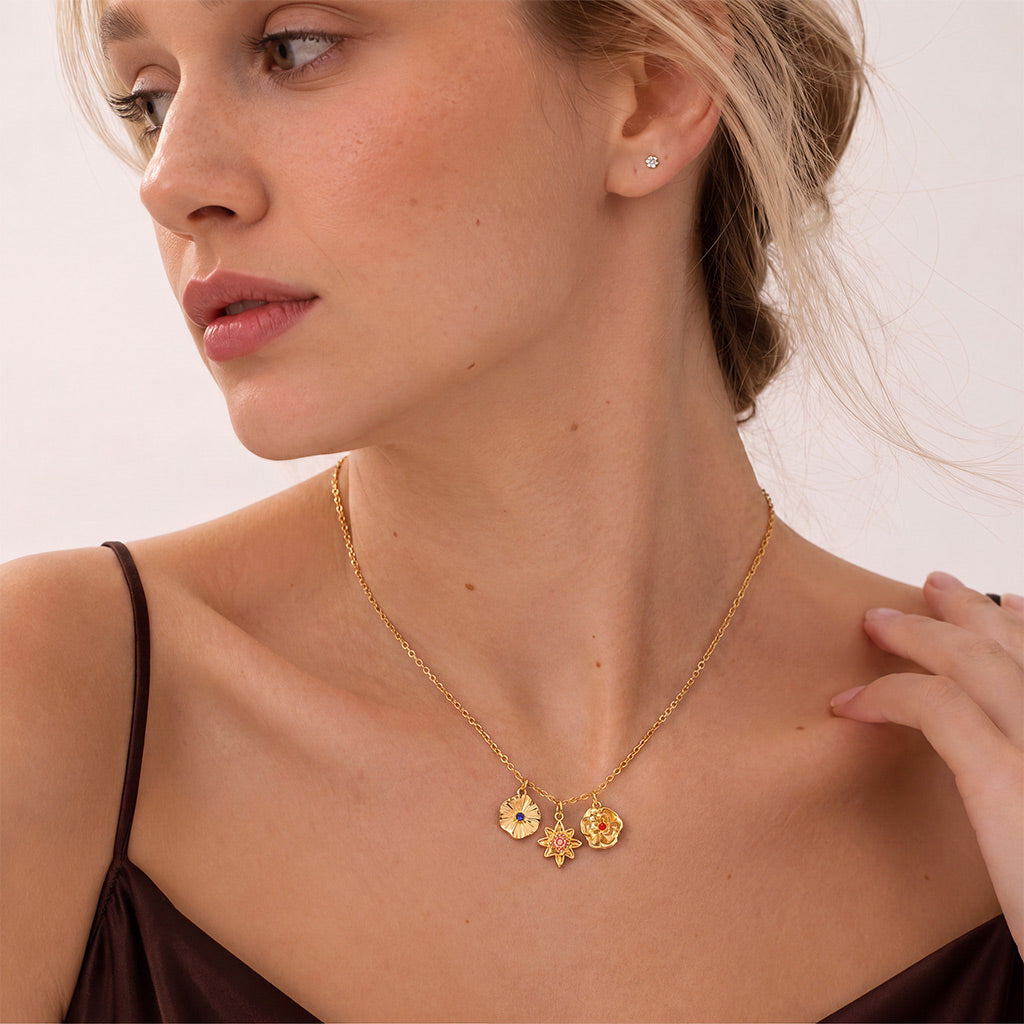 Gnoce Customized Stereoscopic Birthday Flower Necklace_3