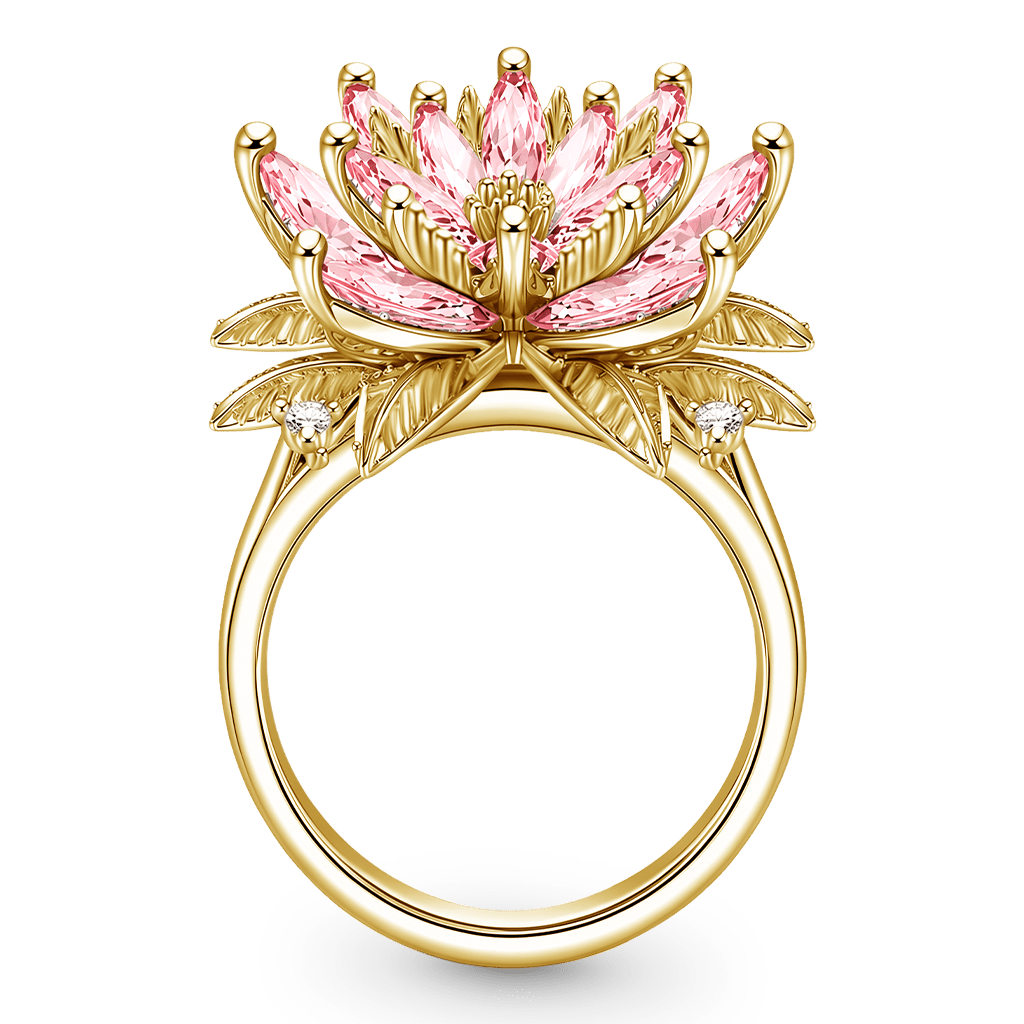 Gnoce Pink Lotus Pear-Cut Ring_4