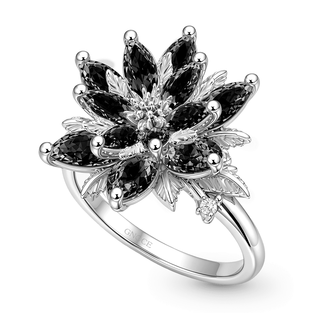 Gnoce Black Lotus Pear-Cut Ring_3