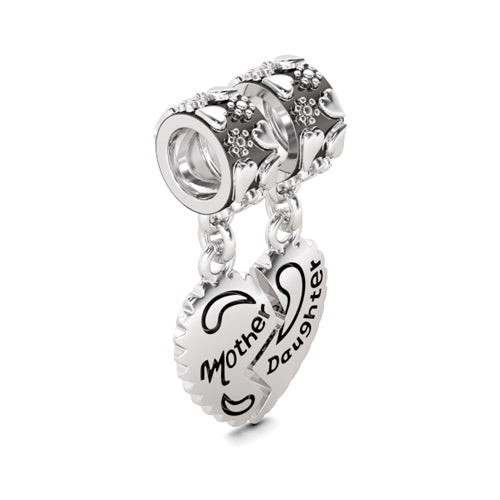 Gnoce "You Complete me" Mother & Daughter 925 Sterling Silver Double Dangle Pendant Beads_2