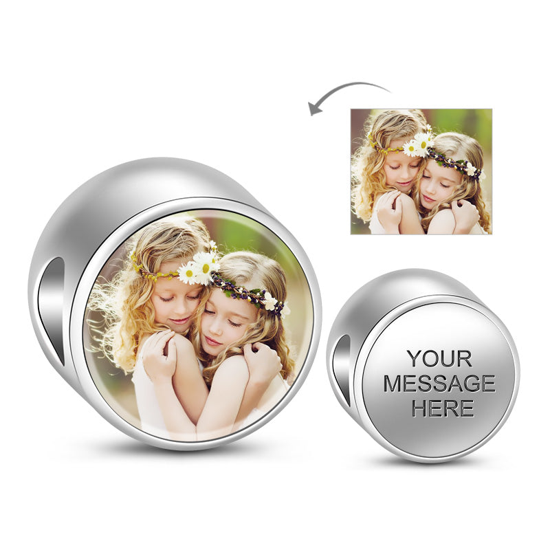 Gnoce "Only for You " Elegant Round Shape Engravable Personalized 925 Sterling Silver Simple Charm_2