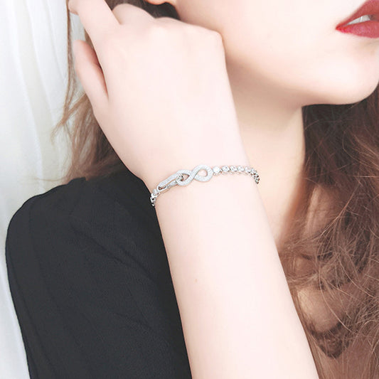 Infinite Love Tennis Bracelet With CZ Stones Sterling Silver_3