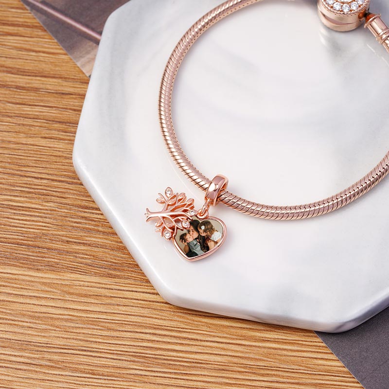 Family Tree Personalized Photo Engravable Charm Pendant 925 Sterling Silver 18K Rose Gold Plated Mother's Day Gift_6
