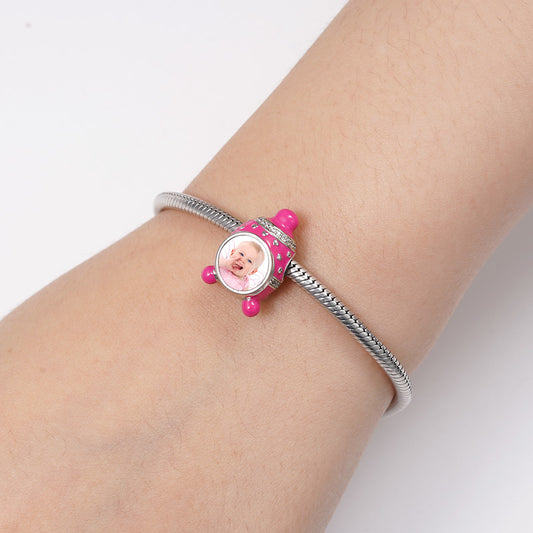 Baby Hat Personalized Photo Charm Bead Sterling Silver_3